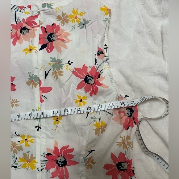 Gap Tiered Midi Dress Floral Skirt Button Front Back Zipper Sleeveless NWT - Picture 8 of 11